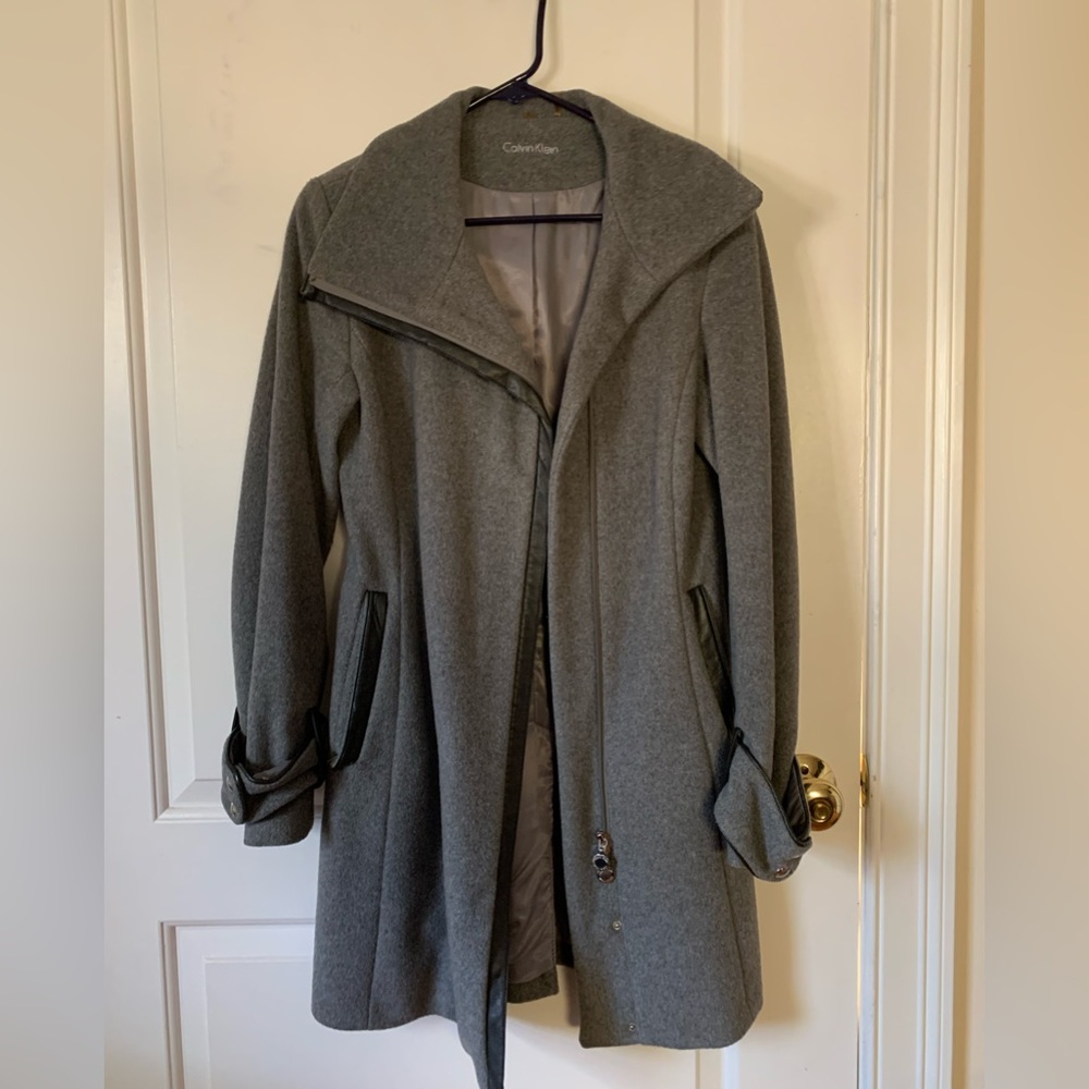 Calvin Klein long twill coat